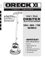 Предварительный просмотр 1 страницы Oreck ORBITER 550 Series User Manual