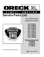 Preview for 1 page of Oreck Platinum U7000ECB Service Parts List