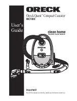 Preview for 1 page of Oreck Quest Compact User Manual