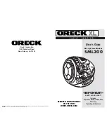 Preview for 1 page of Oreck SML200 User Manual