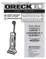 Oreck U2000R-1 User Manual preview