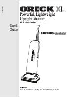 Oreck U2250 User Manual preview