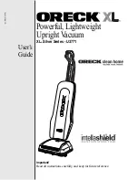 Preview for 1 page of Oreck U3771 User Manual