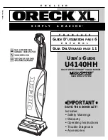 Preview for 1 page of Oreck U4140 User Manual