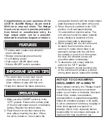 Preview for 2 page of Oreck WEDGE GUARD S063 Instruction Manual