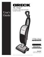 Oreck XL Edge User Manual preview