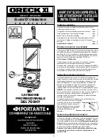 Preview for 7 page of Oreck XL PRO DS1700HY User Manual