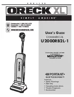 Oreck XL U2000RB2L-1 User Manual предпросмотр