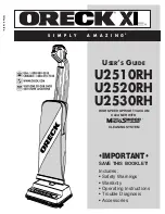 Oreck XL U2510RH User Manual preview