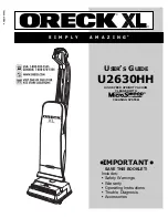 Oreck XL U2630HH User Manual предпросмотр