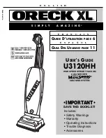 Preview for 1 page of Oreck XL U3120HH User Manual