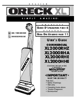 Oreck XL2000HHE User Manual предпросмотр