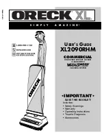 Oreck XL2090RHM User Manual preview