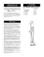 Preview for 3 page of Oreck XL2800H2 User Manual