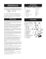 Preview for 3 page of Oreck XL2800HAY User Manual