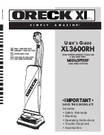 Oreck XL3600RH User Manual preview