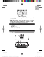 Oregon Scientific RESONANCE CIR600 User Manual preview