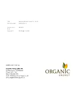 Preview for 2 page of Organic Energy Easypel Operating Manual