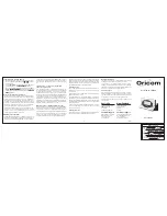 Предварительный просмотр 1 страницы Oricom CID99 User Manual