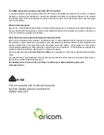 Предварительный просмотр 2 страницы Oricom DTX4200 Operating Instructions Manual