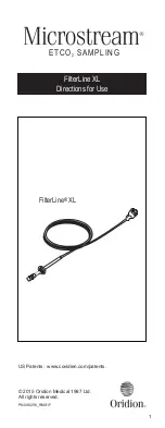 Preview for 1 page of Oridion Microstream FilterLine XL Directions For Use Manual