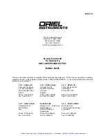 Preview for 2 page of Oriel 68805 Manual