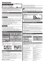 Предварительный просмотр 2 страницы Oriental motor AM2-XA1 Operating Manual