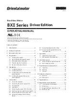 Предварительный просмотр 1 страницы Oriental motor BX2 Driver Edition Series Operating Manual