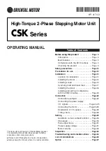 Oriental motor CSK Series Operating Manual предпросмотр