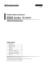 Preview for 1 page of Oriental motor DGII Series Operating Manual