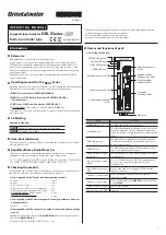 Предварительный просмотр 1 страницы Oriental motor DRLII Series Operating Manual