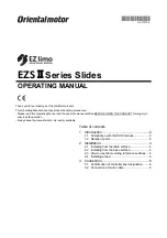 Предварительный просмотр 1 страницы Oriental motor EZS II Series Operating Manual