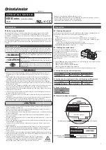 Oriental motor K ⅡS Series Operating Manual preview