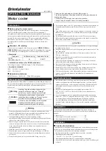 Preview for 3 page of Oriental motor MCPF6A Operating Manual