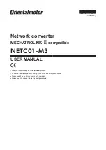 Предварительный просмотр 1 страницы Oriental motor NETC01-M3 User Manual