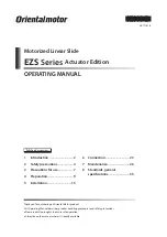 Preview for 1 page of Orientalmotor EZS Series Operating Manual