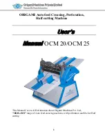 Предварительный просмотр 1 страницы Origami Machines Private Limited OCM 20 User Manual