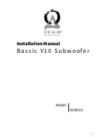 Preview for 1 page of Origin Acoustics Bassic V10 Installation Manual