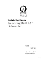 Origin Acoustics DSUB6 Installation Manual preview