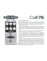 Origin Effects cali76 User Manual preview