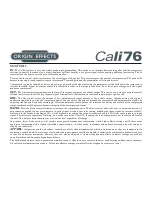 Предварительный просмотр 4 страницы Origin Effects cali76 User Manual