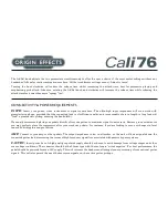 Предварительный просмотр 5 страницы Origin Effects CALI76 User Manual