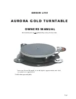 Origin live AURORA GOLD Owner'S Manual preview