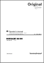 Предварительный просмотр 1 страницы Original inside NOVACAT 8600 Operator'S Manual