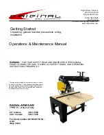 Original Saw Company 3553 Operation & Maintenance Manual preview