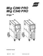 ORIGO Mig C280 PRO Instruction Manual preview