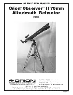 ORION TELESCOPES & BINOCULARS Observer II 70mm Altazimuth Refractor Instruction Manual preview