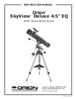 Preview for 1 page of ORION TELESCOPES & BINOCULARS SkyView Deluxe 4.5 EQ 9402 Instruction Manual