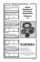 Preview for 1 page of ORION TELESCOPES & BINOCULARS StarShoot P1 Instruction Manual