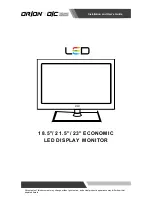 Orion 18.5" ECONOMIC LED DISPLAY MONITOR Installation And User Manual preview